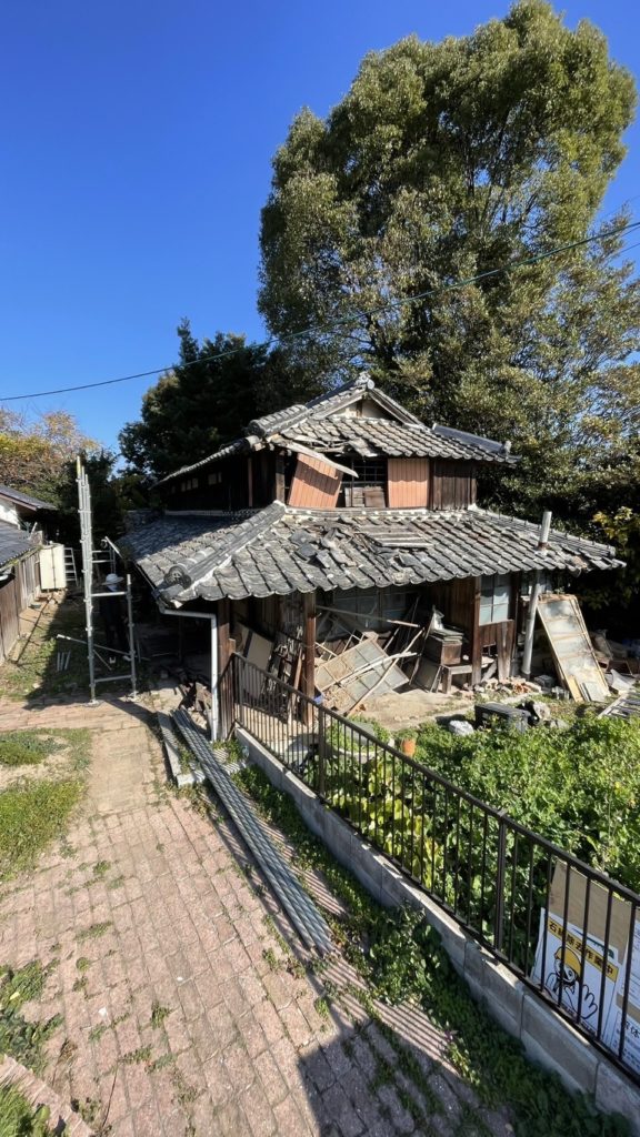 宇部市西琴芝の解体現場での施工前画像