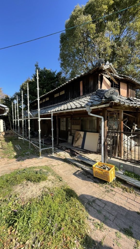 宇部市西琴芝の解体現場での施工前画像