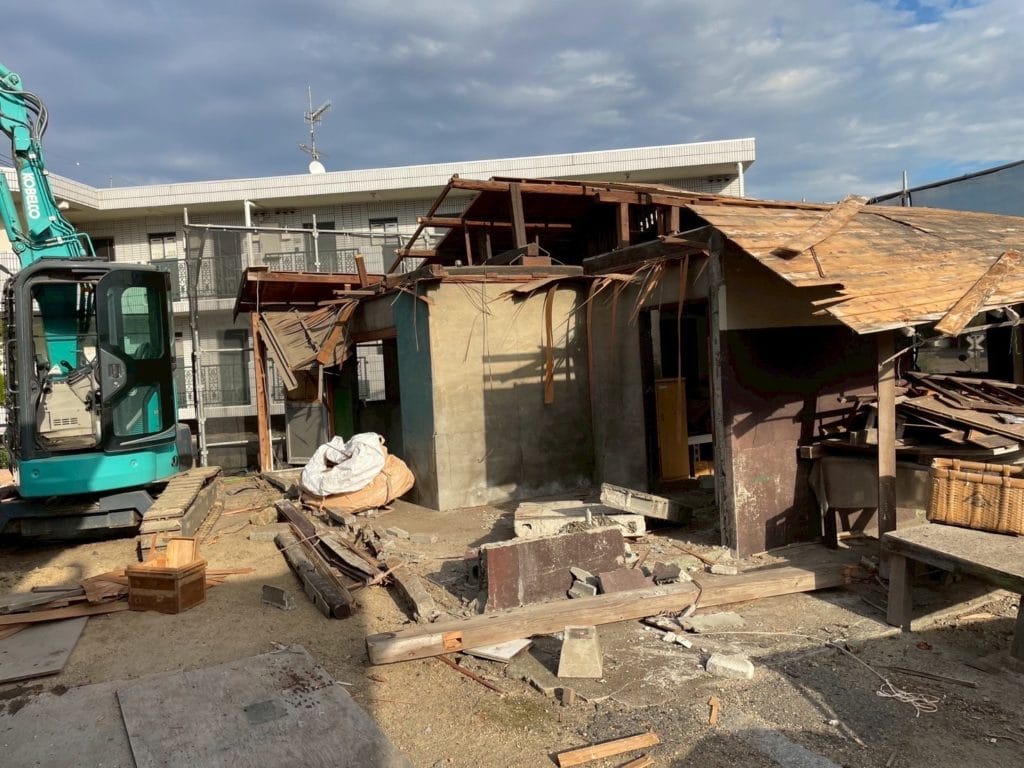 宇部市木造平家解体工事