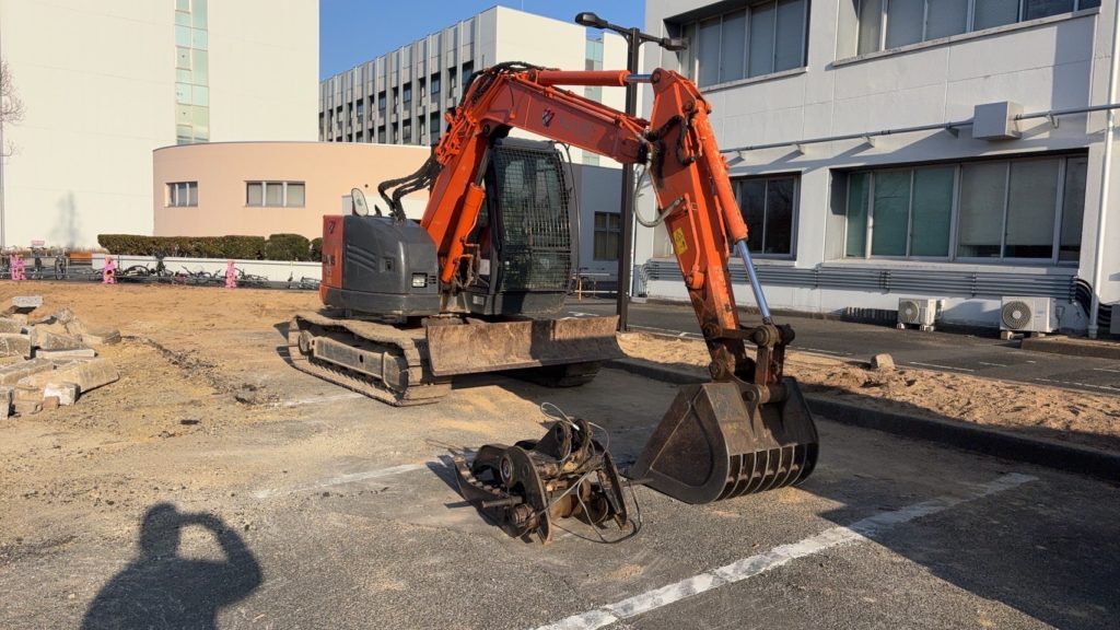 伐採工事の作業中